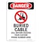 Signmission OSHA Danger Sign, 10" Height, Rigid Plastic, Buried Cable Call Before, Portrait, V-1742 OS-DS-P-710-V-1742 - alternate 1